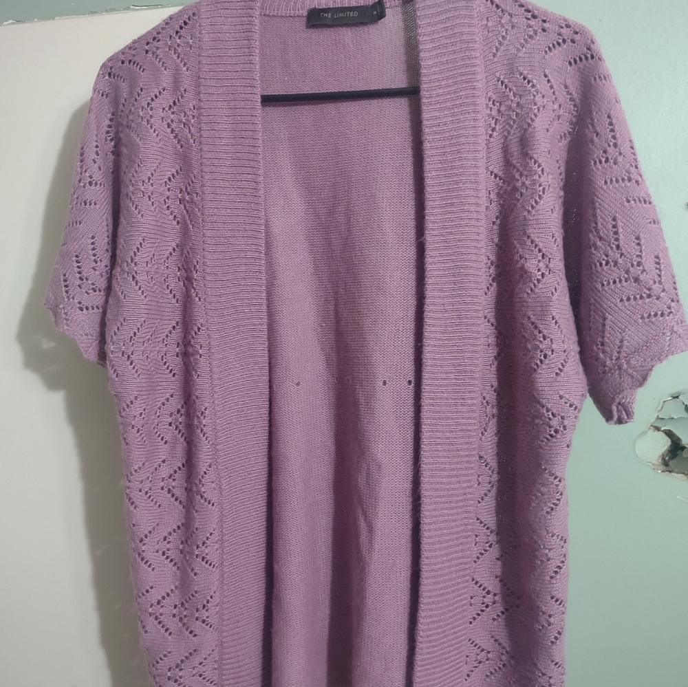 Woman's size medium purple‎ cinched back sweater the limited